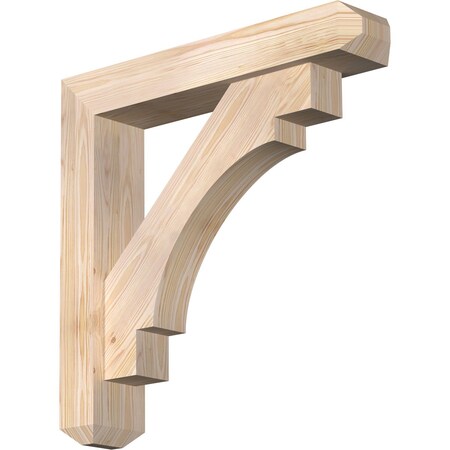 Ekena Millwork Merced Craftsman Smooth Bracket w/ Offset Brace, Douglas Fir, 5 1/2"W x 28"D x 28"H BKT0604X28X28MRC04SDF